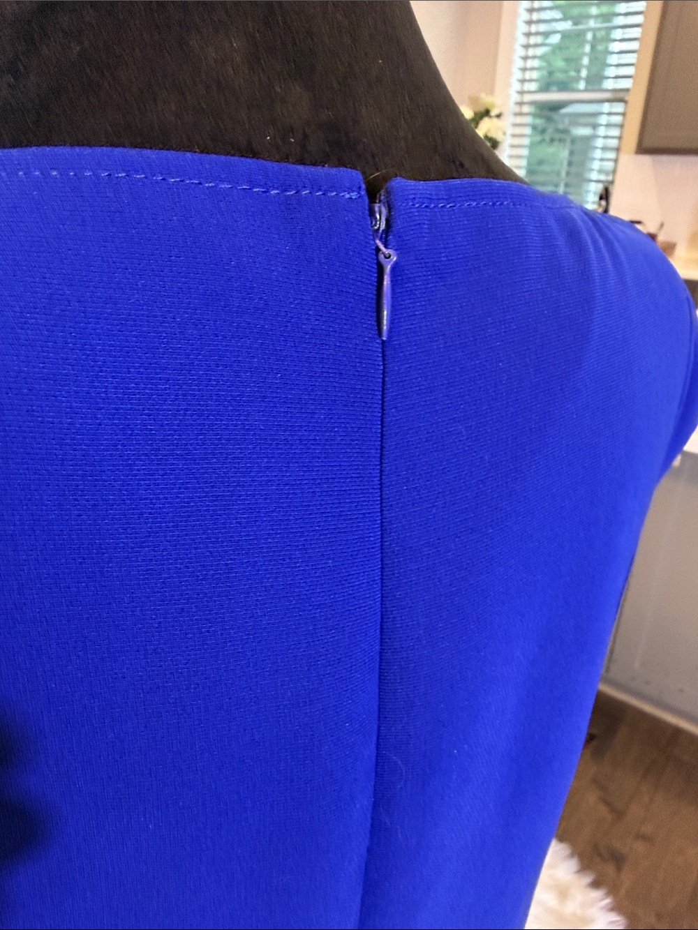 Tahari Elegant Cap-Sleeve Sheath Dress in Cobalt - Picture 8 of 8